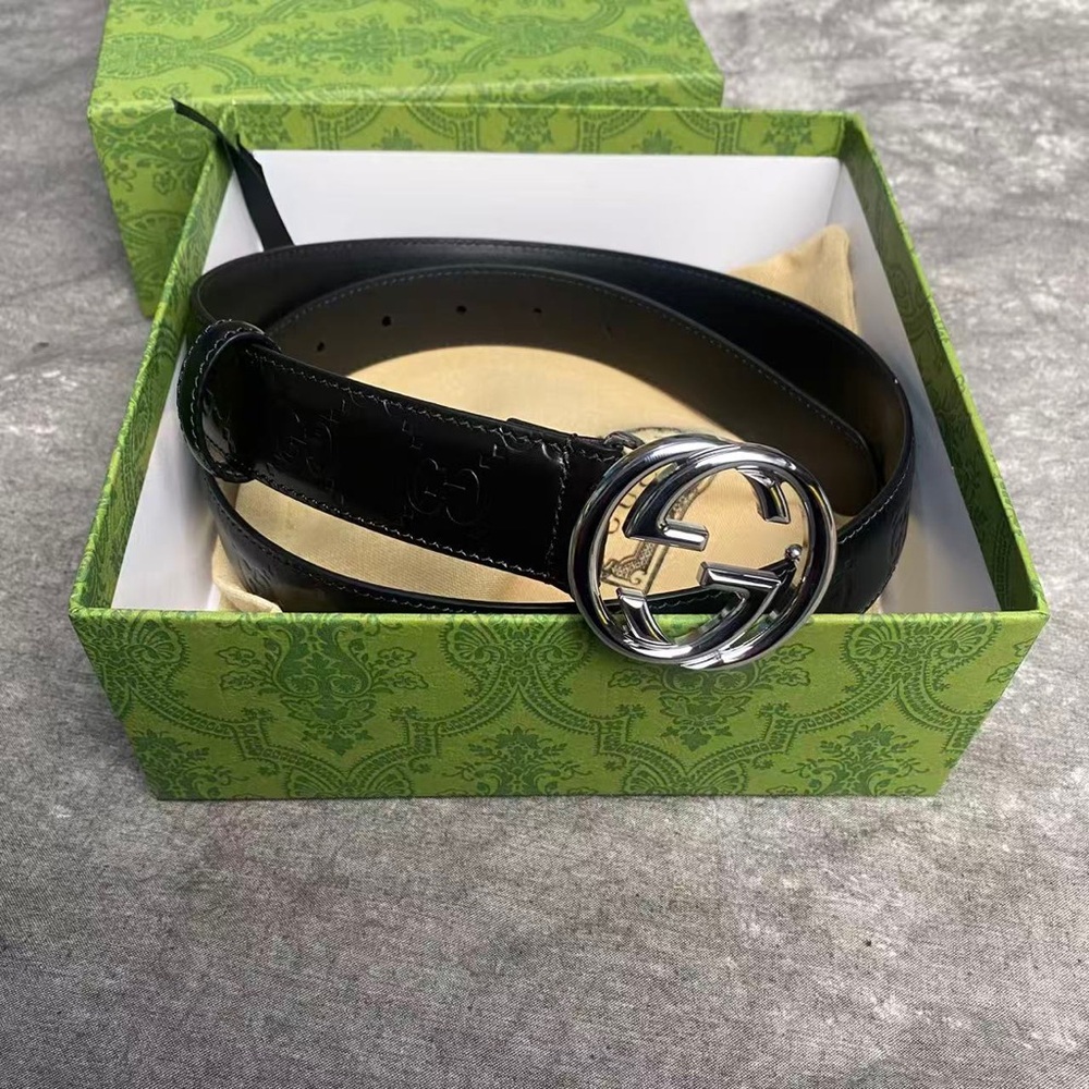 Gucci Black Leather GG Belt 85cm / 34in – Excellent Condition w/ Box & Dust Bag - Picture 2 of 8
